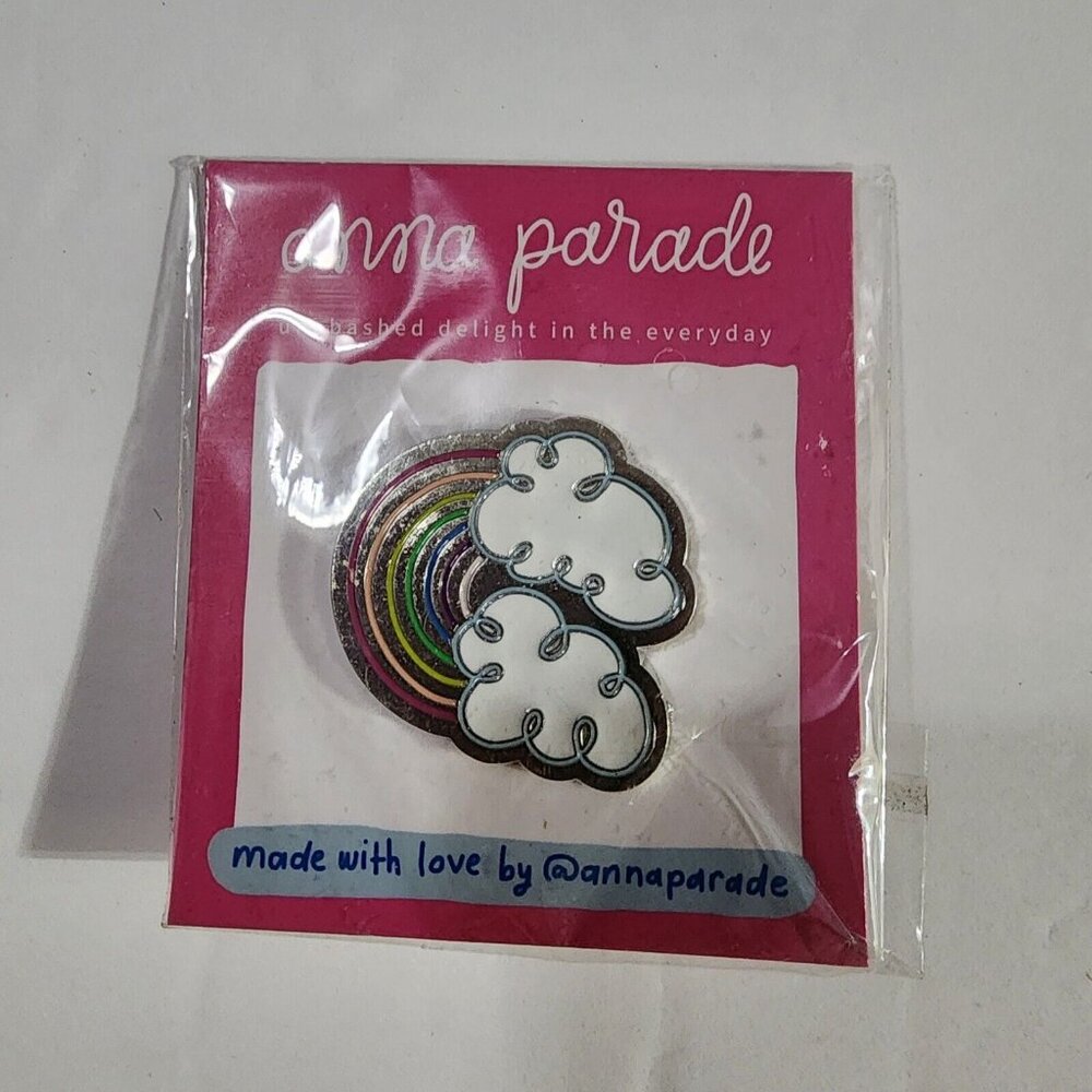 Anna Parade Rainbow with Clouds Enamel Pin Gay Pride LGBTQ+ Multicolor New